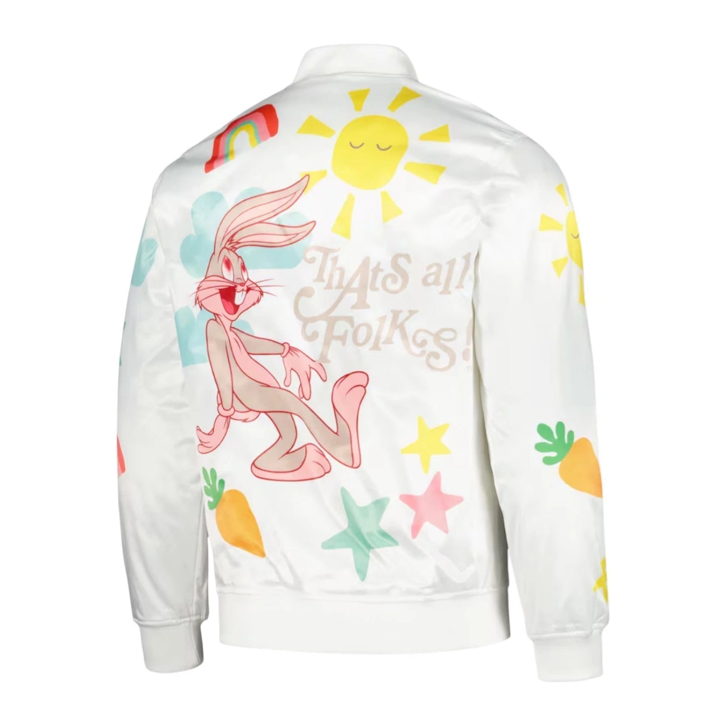 Bugs Bunny Looney Tunes Freeze Max Graphic Satin Full-Snap Jacket - Adults M