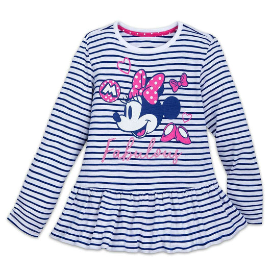 Disney Minnie Mouse "Fabulous" Striped T-Shirt Tee Girls Size 14 XL