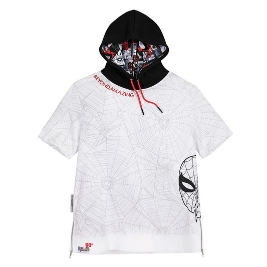 Spider-Man 60th Anniversary Hooded Shirt Sweater for Adults Mens - by Ashley Eckstein - Spiderman