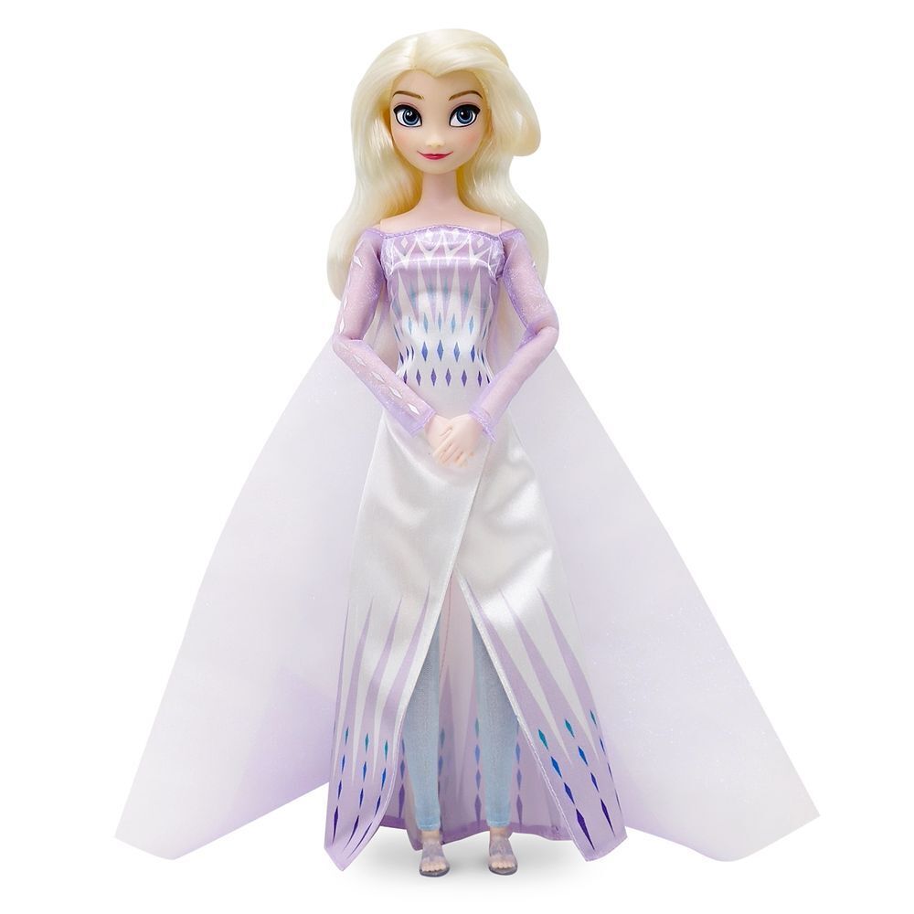 Disney Frozen 2 Elsa Snow Queen White Dress Princess Doll Figure w/ Brush