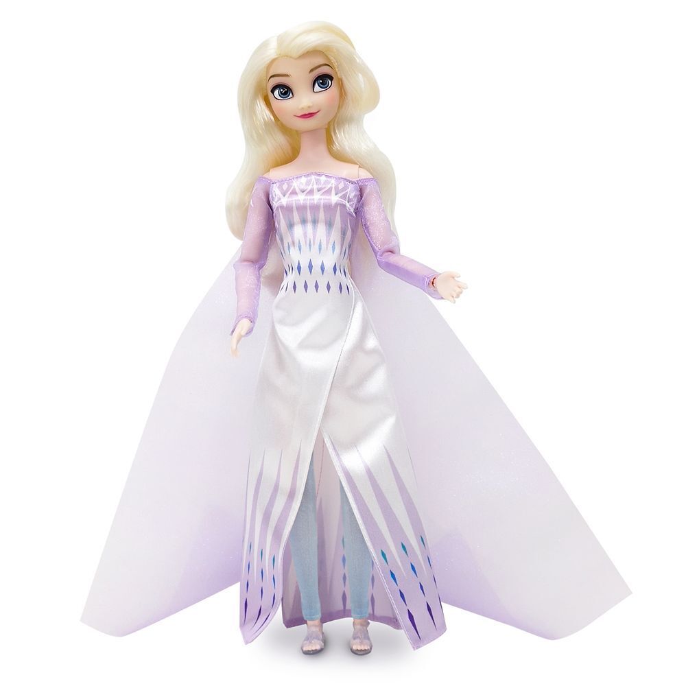 Disney Frozen 2 Elsa Snow Queen White Dress Princess Doll Figure w/ Brush