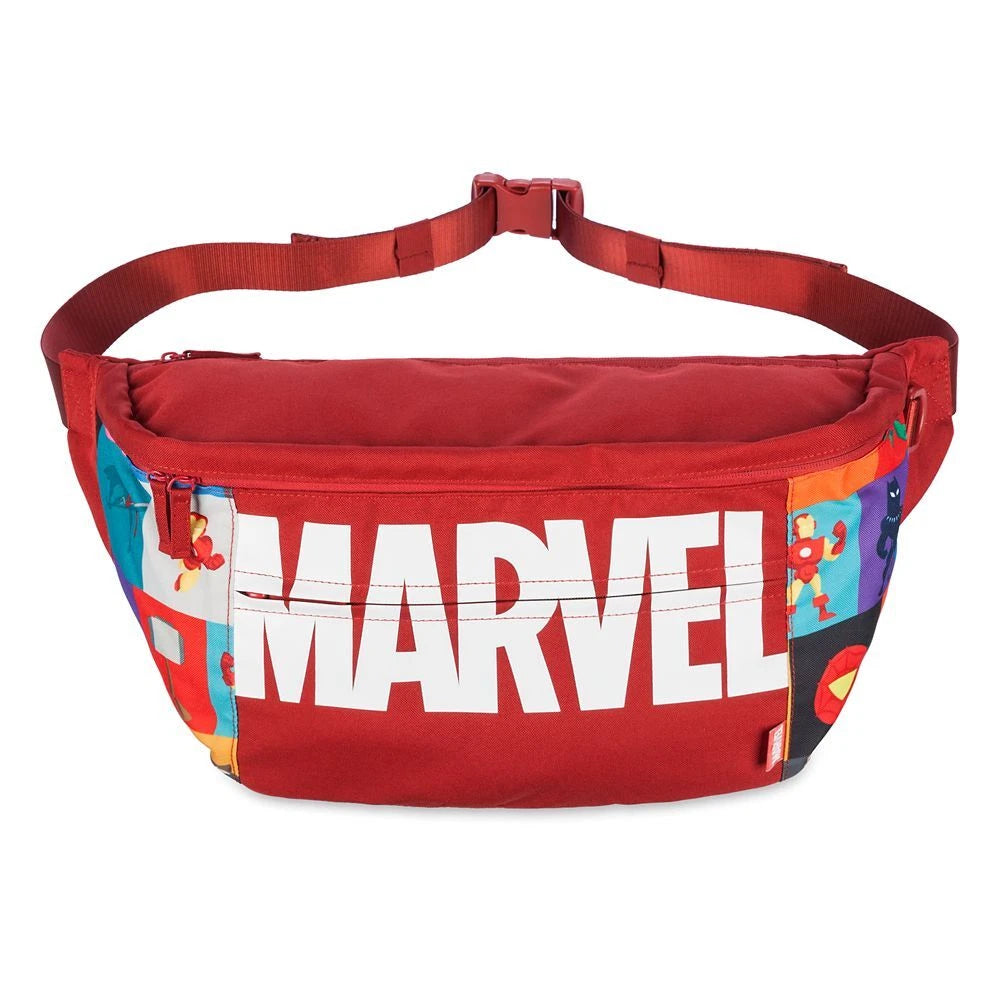 Disney Store Marvel Large 19" Hip Pack Shoulder Bag - Spiderman Hulk Groot Thor...