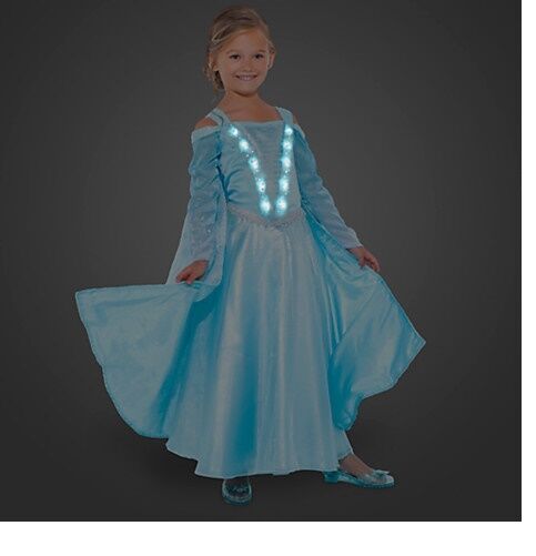 Disney Deluxe Light Up Frozen Elsa Costume Dress Size 10 Large