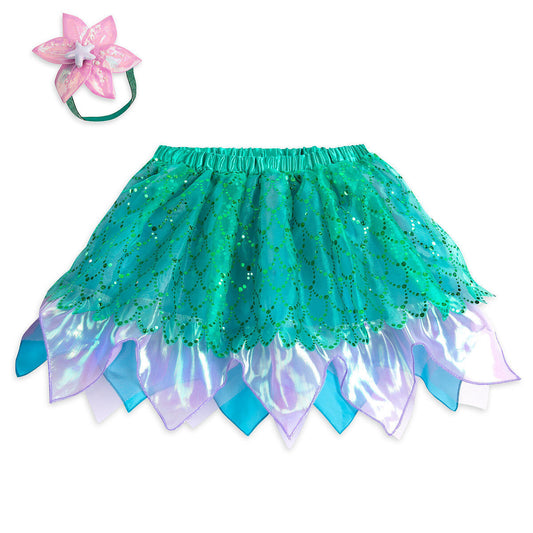 Ariel The Little Mermaid Tutu Costume Set w/ Flower Headband Youth Size