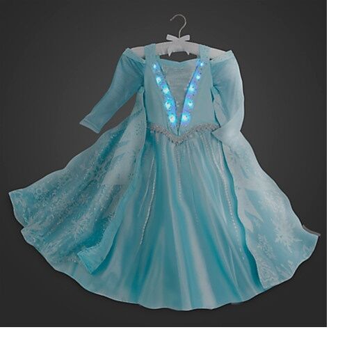 Disney Deluxe Light Up Frozen Elsa Costume Dress Size 10 Large