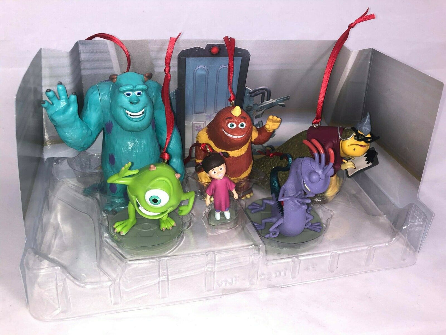 Disney Monsters Inc. 6pc Custom Christmas Ornaments Figure Set Sulley Boo Randall Mike Sulley Roz