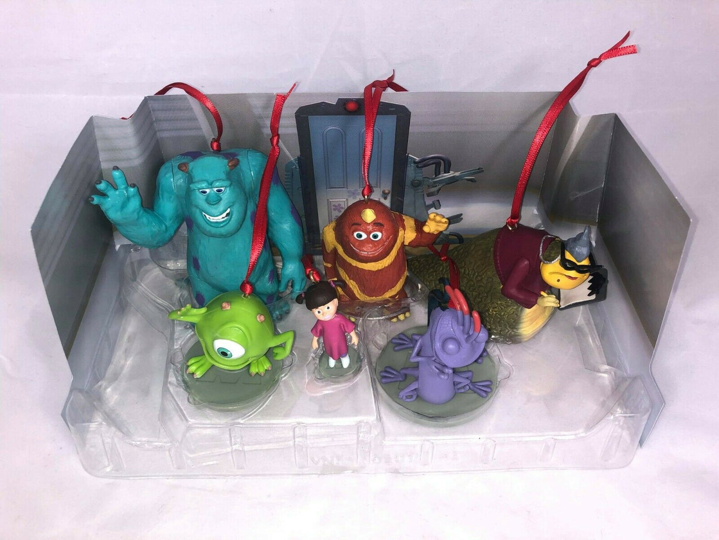 Disney Monsters Inc. 6pc Custom Christmas Ornaments Figure Set Sulley Boo Randall Mike Sulley Roz