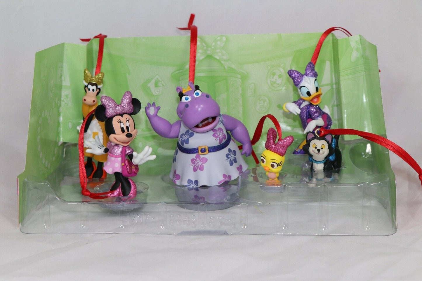 Disney Minnie Mouse Happy Helpers Custom Christmas Ornaments 6pc Figure Set Daisy Figaro Cuckoo